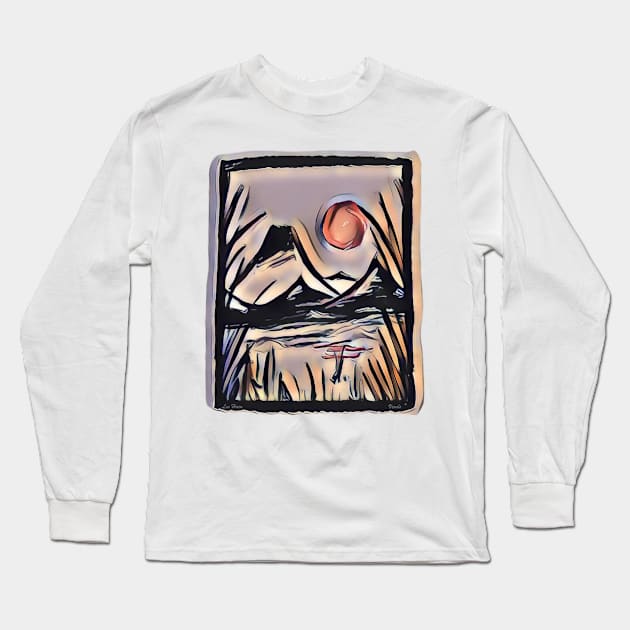 Nippon Landscape Long Sleeve T-Shirt by Lees Tees